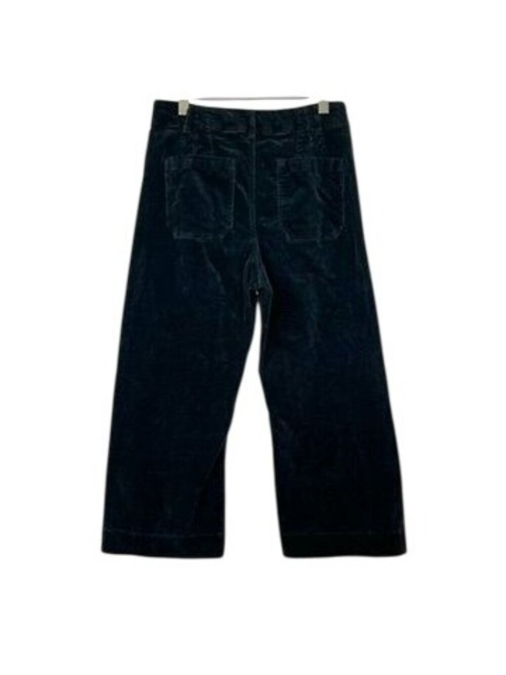Quince Organic Stretch Corduroy Cropped Wide Leg Pants Black Sz 8 Quiet Luxury - Picture 3 of 14